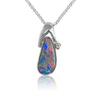 14kt White Gold Opal and Diamond pendant - Masterpiece Jewellery Opal & Gems Sydney Australia | Online Shop