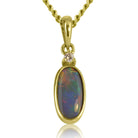 18kt Yellow Gold Black Opal and Diamond pendant - Masterpiece Jewellery Opal & Gems Sydney Australia | Online Shop