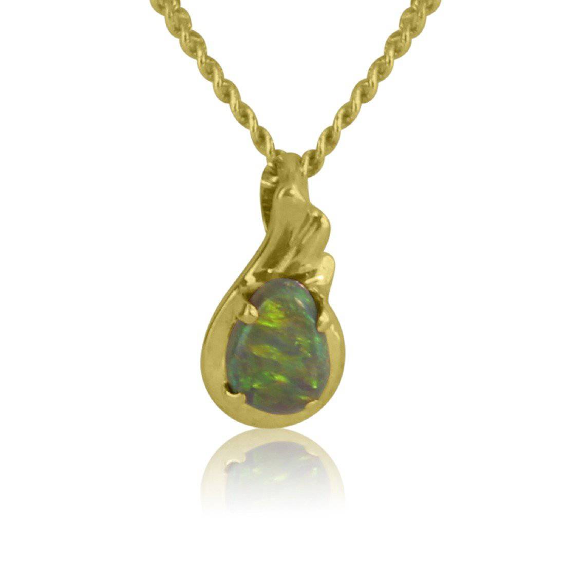 18kt Yellow Gold Black Opal pendant - Masterpiece Jewellery Opal & Gems Sydney Australia | Online Shop