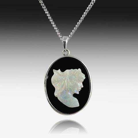 Silver deals cameo pendant