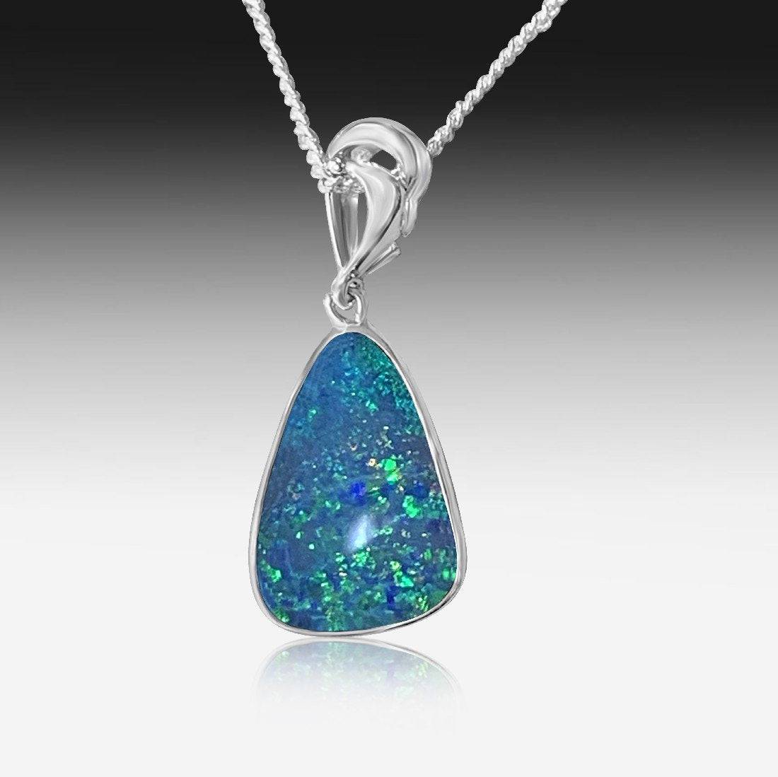 Sterling Silver Opal pendant - Masterpiece Jewellery Opal & Gems Sydney Australia | Online Shop