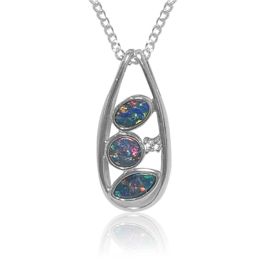 Sterling Silver Opal pendant - Masterpiece Jewellery Opal & Gems Sydney Australia | Online Shop