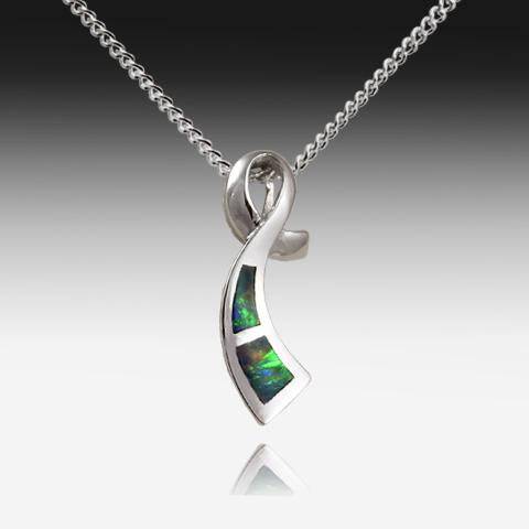 STERLING SILVER PENDANT OPAL INLAY - Masterpiece Jewellery Opal & Gems Sydney Australia | Online Shop