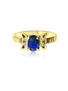 14kt Yellow Gold Black Opal and Diamond ring - Masterpiece Jewellery Opal & Gems Sydney Australia | Online Shop