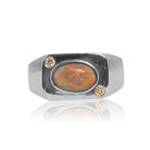 18kt White Gold Black Opal and Diamond ring - Masterpiece Jewellery Opal & Gems Sydney Australia | Online Shop