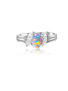 18kt White Gold Boulder Opal and Diamond ring - Masterpiece Jewellery Opal & Gems Sydney Australia | Online Shop