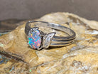 18kt White Gold Boulder Opal and Diamond ring - Masterpiece Jewellery Opal & Gems Sydney Australia | Online Shop