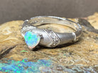 18kt White Gold heart shape Opal and diamond ring - Masterpiece Jewellery Opal & Gems Sydney Australia | Online Shop