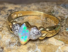 18kt Yellow Gold Black Crystal Opal and Diamond ring - Masterpiece Jewellery Opal & Gems Sydney Australia | Online Shop