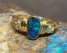 18kt Yellow Gold Boulder Opal and Diamond ring - Masterpiece Jewellery Opal & Gems Sydney Australia | Online Shop