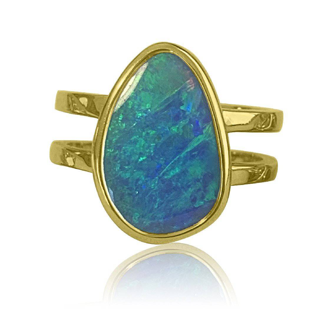 18kt Yellow Gold Boulder Opal ring - Masterpiece Jewellery Opal & Gems Sydney Australia | Online Shop