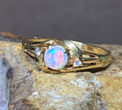 18kt Yellow Gold Crystal light Opal and diamond ring - Masterpiece Jewellery Opal & Gems Sydney Australia | Online Shop