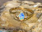 18kt Yellow Gold Crystal Opal and Diamond ring - Masterpiece Jewellery Opal & Gems Sydney Australia | Online Shop