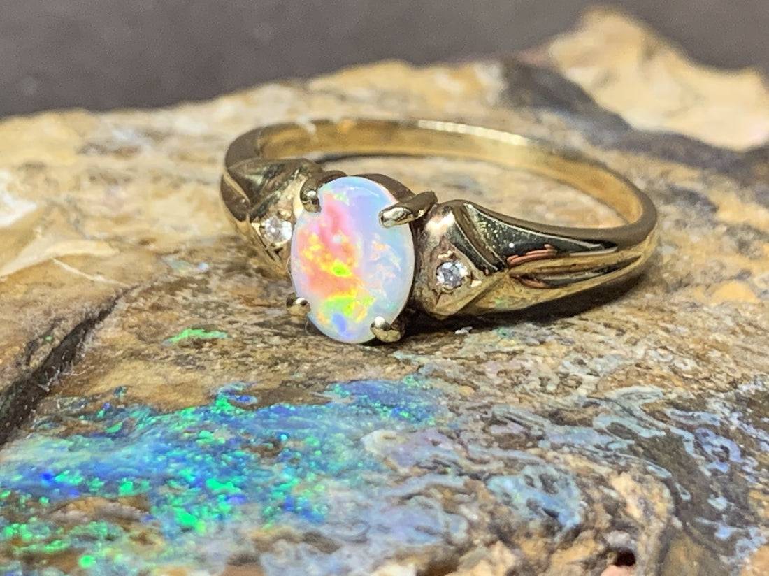 Antique Opal and Diamond Cluster Ring – Ishy Antiques