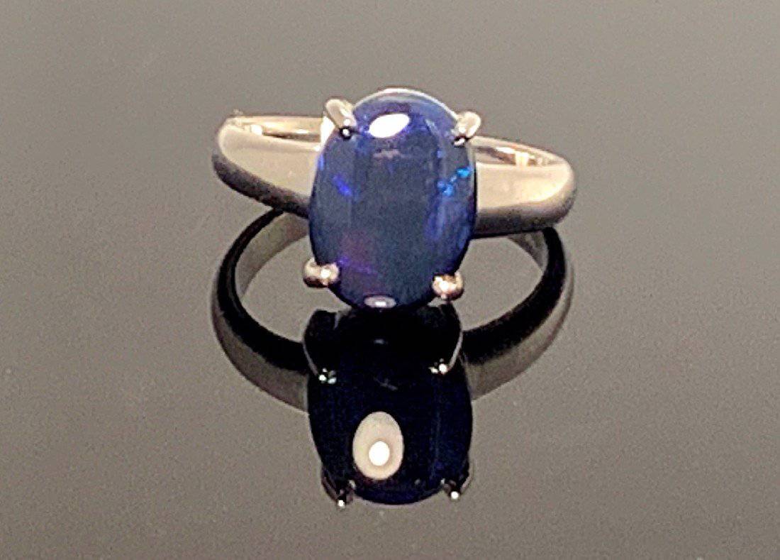 Sterling Silver Black Opal ring - Masterpiece Jewellery Opal & Gems Sydney Australia | Online Shop