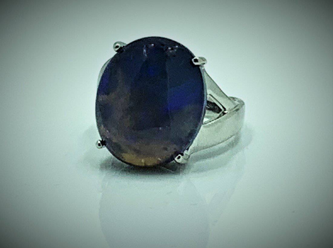 Sterling Silver Black Opal ring - Masterpiece Jewellery Opal & Gems Sydney Australia | Online Shop