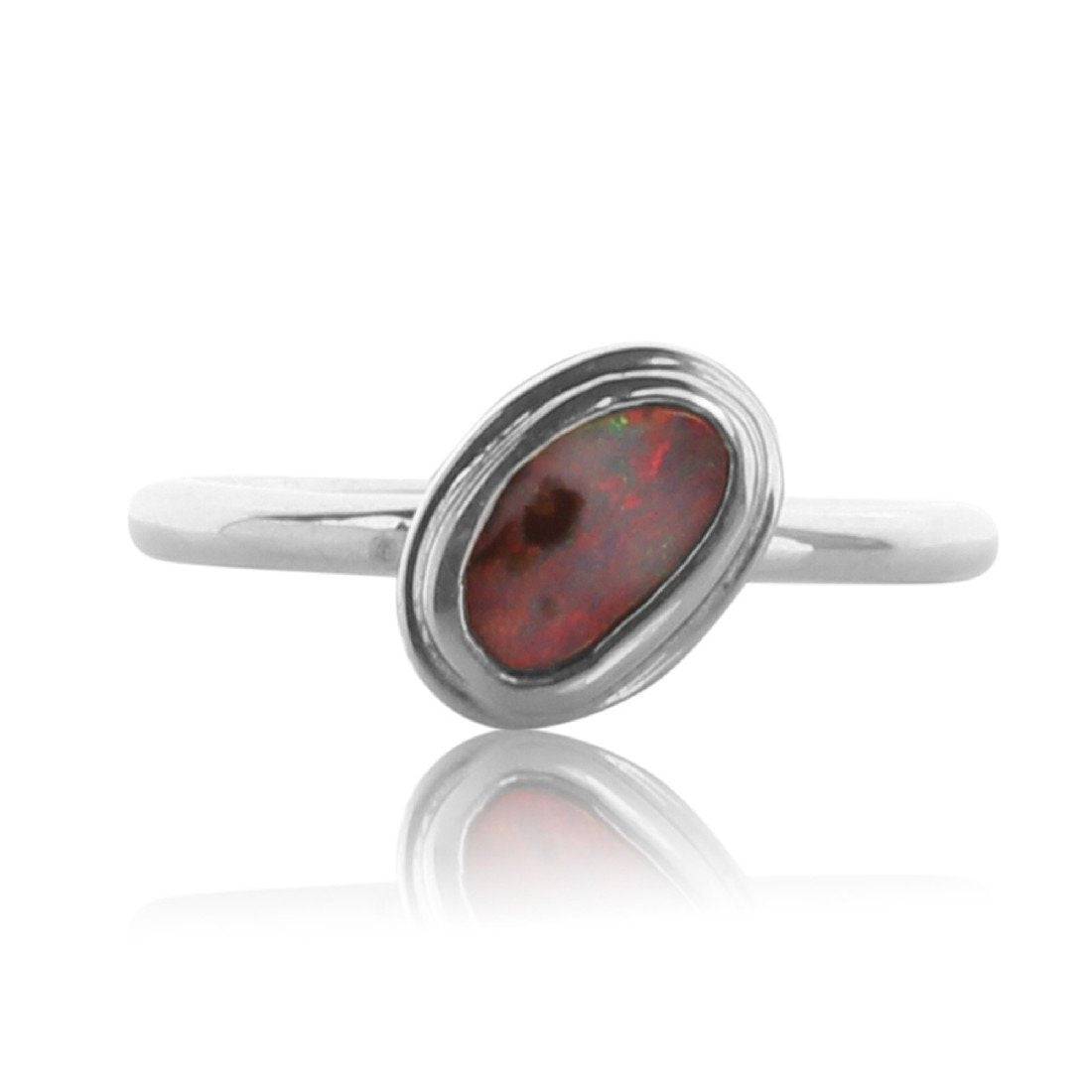 Sterling Silver Boulder Opal ring - Masterpiece Jewellery Opal & Gems Sydney Australia | Online Shop