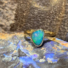 14kt Yellow Gold Opal Black Opal ring - Masterpiece Jewellery Opal & Gems Sydney Australia | Online Shop