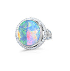 18kt White Gold Black Opal diamond ring - Masterpiece Jewellery Opal & Gems Sydney Australia | Online Shop