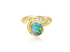 18kt Yellow Gold Black Opal and DIamond ring - Masterpiece Jewellery Opal & Gems Sydney Australia | Online Shop