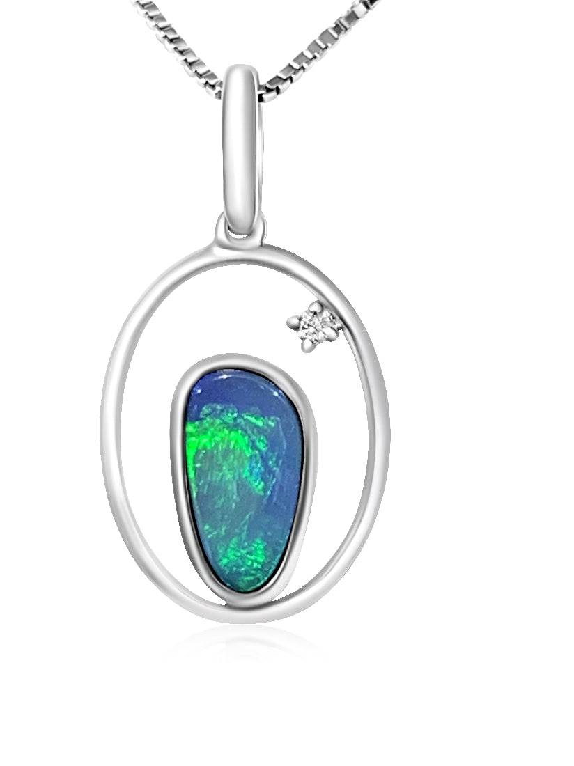 Sterling Silver Opal pendant 13 - Masterpiece Jewellery Opal & Gems Sydney Australia | Online Shop