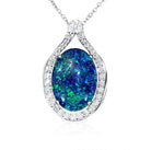 Sterling Silver Opal triplet cluster pendant - Masterpiece Jewellery Opal & Gems Sydney Australia | Online Shop