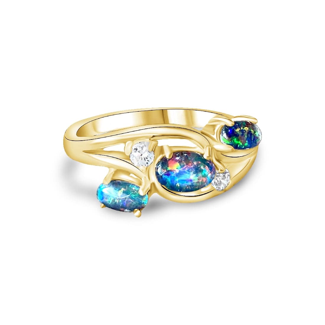 Sterling Silver Gold plated Opal Triplet ring - Masterpiece Jewellery Opal & Gems Sydney Australia | Online Shop